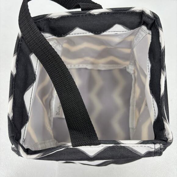Thirty-One Littles Carry All Caddy Black White Chevron 6 Inch Storage Bin - Picture 7 of 10